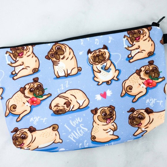 Handbags - NWOT I Love Pugs Zippered Pouch